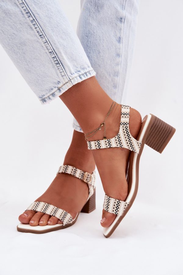 white Heel sandals model 225111 Step in style