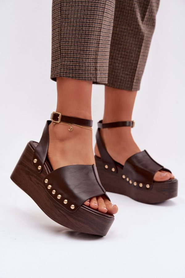Brown Buskin in Sandals & Flip-Flops For Women with Fabric, Footbed and Heel Height