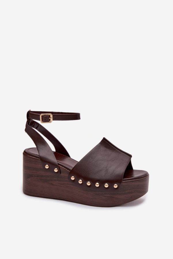 Brown Buskin in Sandals & Flip-Flops For Women with Fabric, Footbed and Heel Height