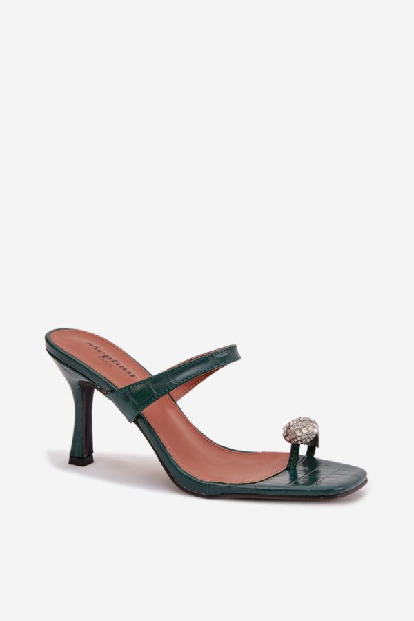 green Heeled sandals model 225133 Step in style