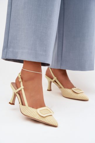 yellow Heel sandals model 225206 Step in style