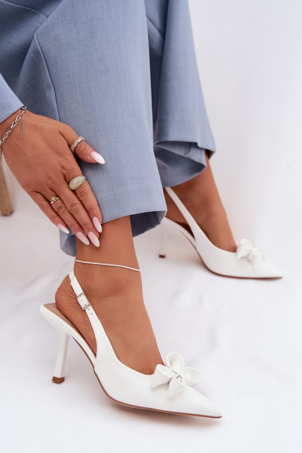 white Heel sandals model 225211 Step in style
