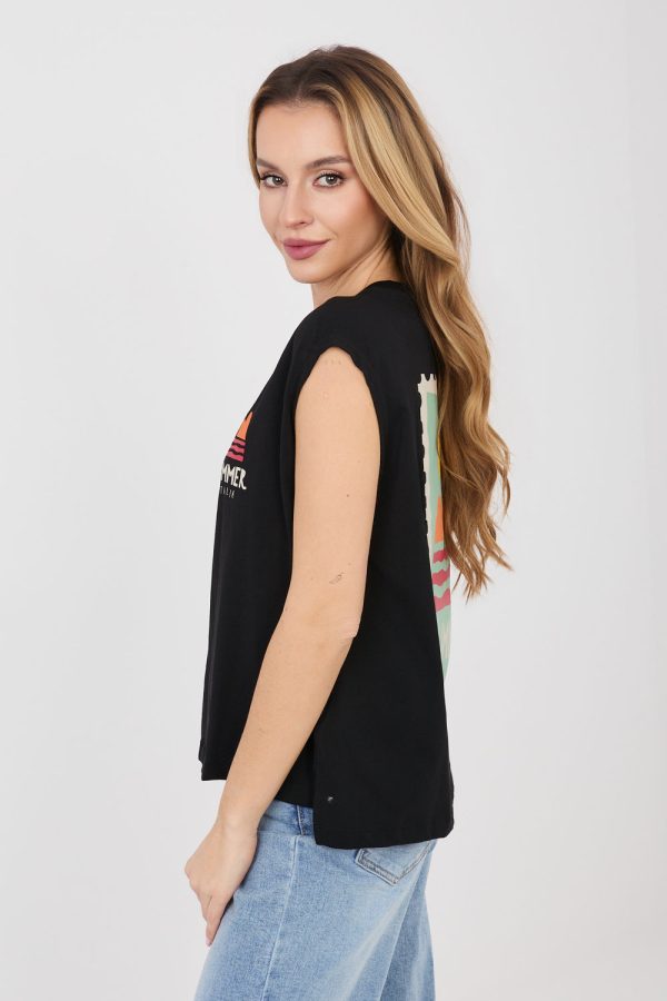 Black T-shirt in Women`s Tops, T-shirts, Singlets with Cotton