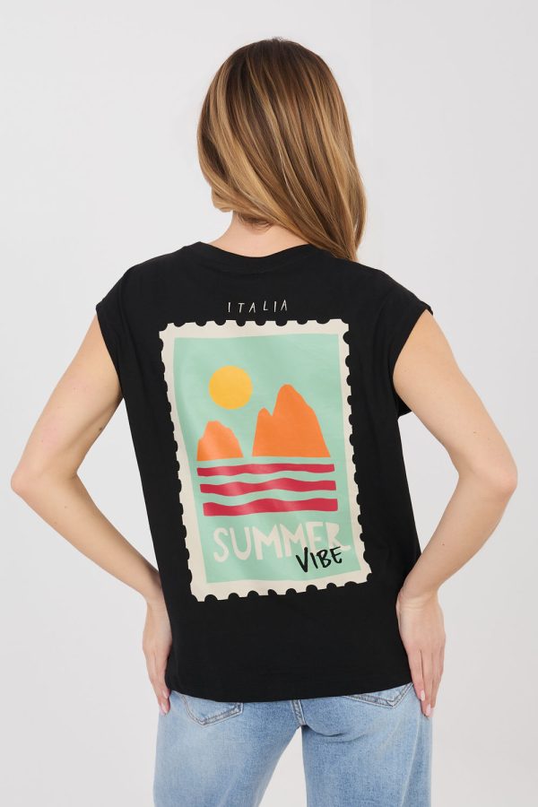Black T-shirt in Women`s Tops, T-shirts, Singlets with Cotton