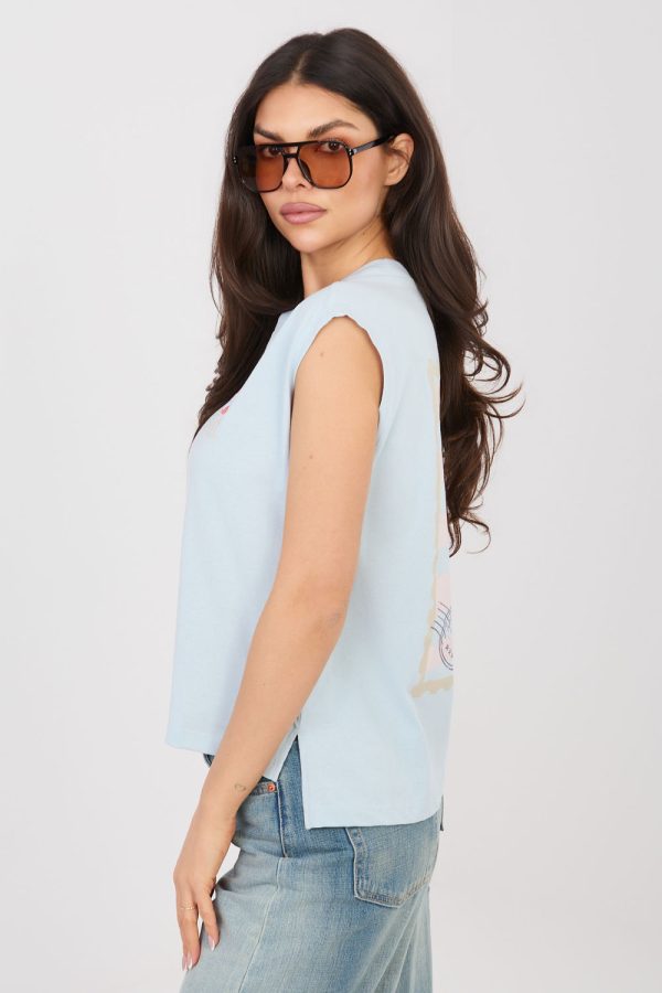 Blue T-shirt in Women`s Tops, T-shirts, Singlets with Cotton