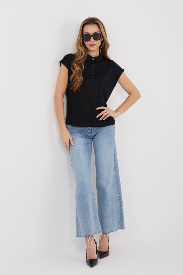 Black T-shirt in Women`s Tops, T-shirts, Singlets with Polyester and Viscose