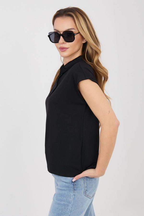 Black T-shirt in Women`s Tops, T-shirts, Singlets with Polyester and Viscose