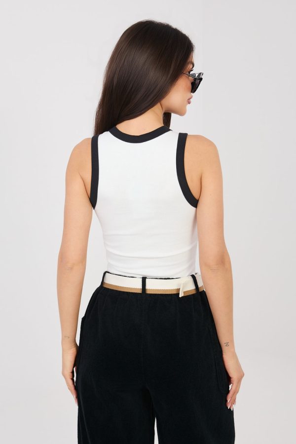 White Top in Undershirts / Tops with Cotton and Spandex