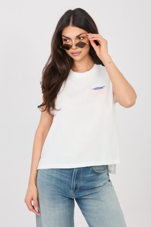 White T-shirt in Women`s Tops, T-shirts, Singlets with Cotton