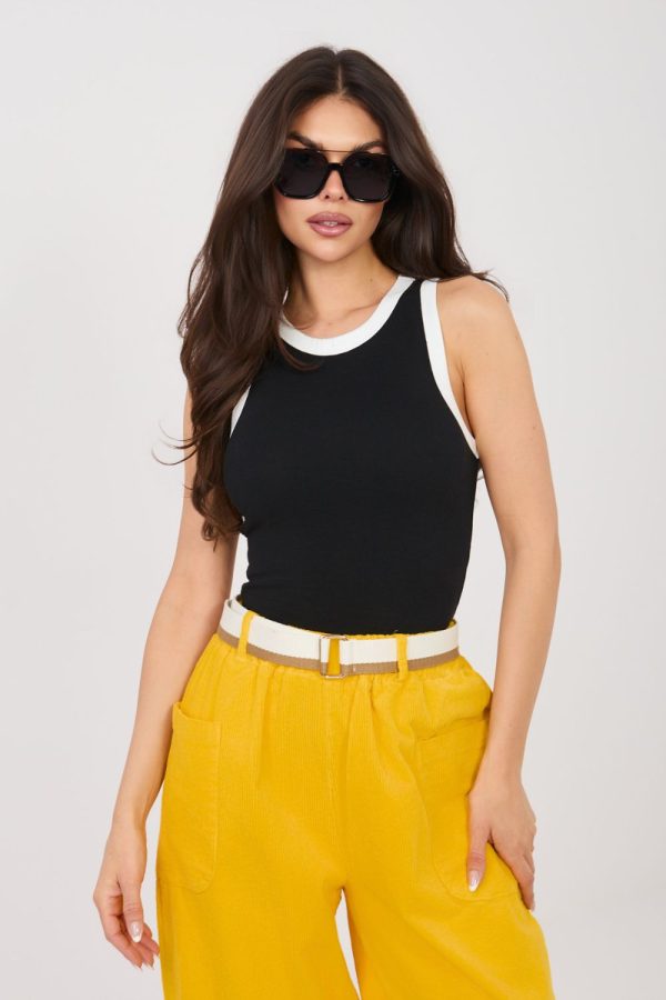 Black Top in Undershirts / Tops with Cotton and Spandex