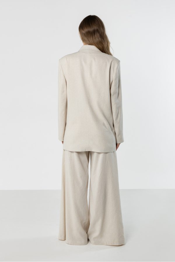 Beige Jacket in Jackets, Vests For Women with Spandex, Polyester and Viscose