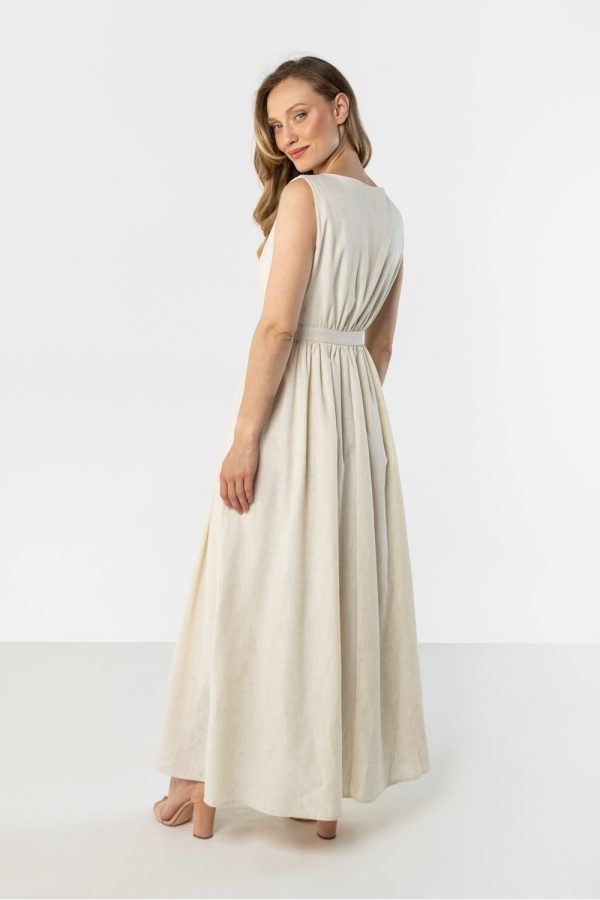 Beige Daydress in Day Dresses with Len and Viscose