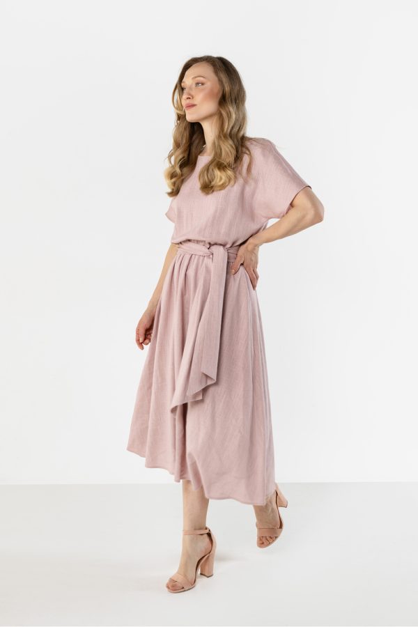 Pink Daydress in Day Dresses with Len and Viscose