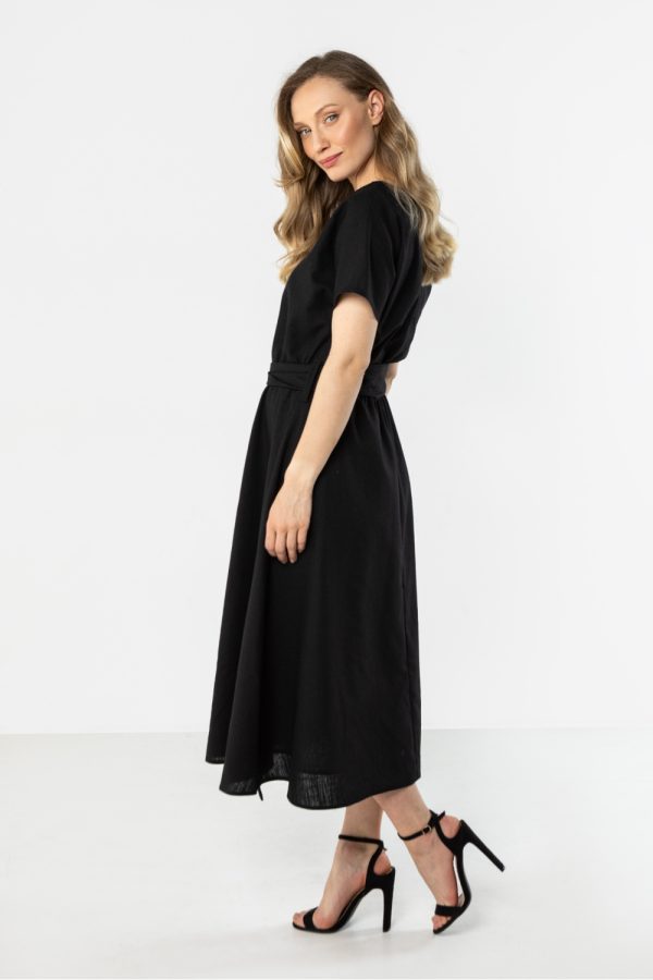 Black Daydress in Day Dresses with Len and Viscose