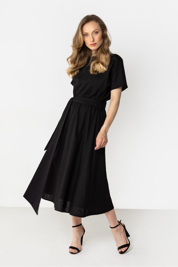 Black Daydress in Day Dresses with Len and Viscose