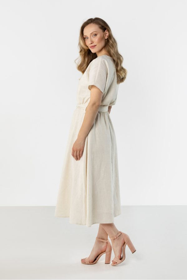 Beige Daydress in Day Dresses with Len and Viscose