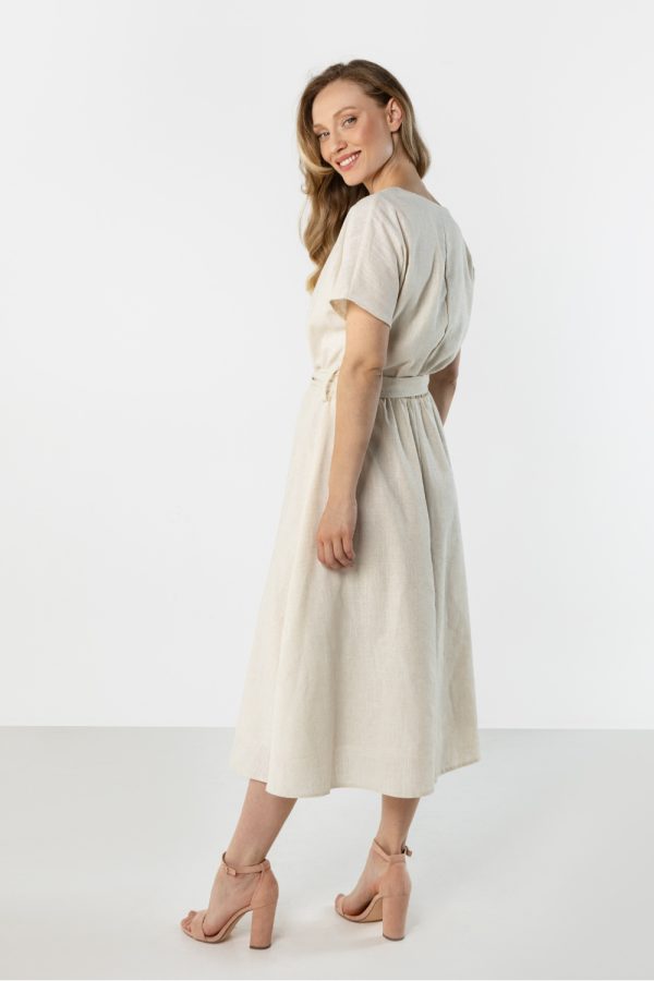 Beige Daydress in Day Dresses with Len and Viscose