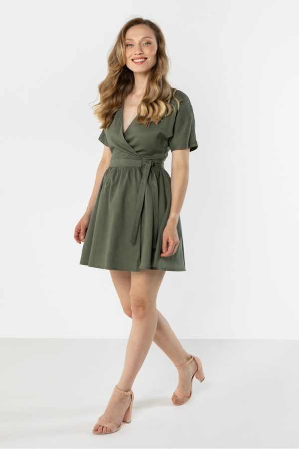 Green Daydress in Day Dresses with Len and Viscose