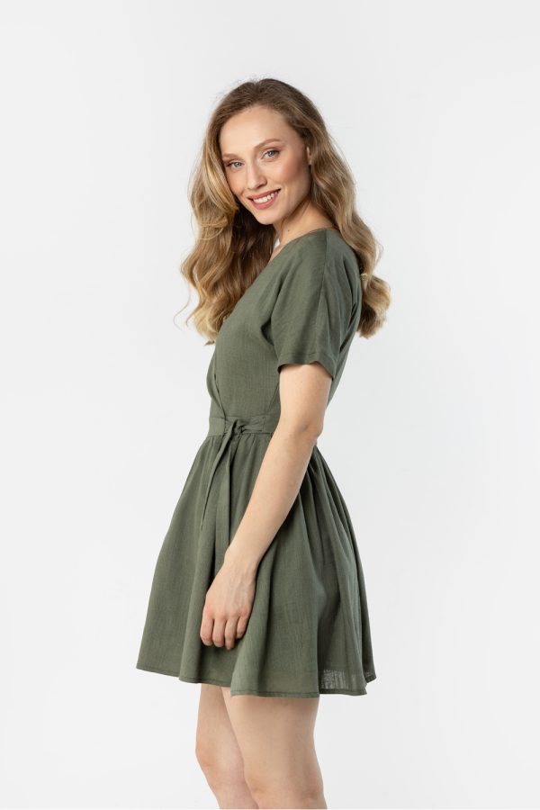 Green Daydress in Day Dresses with Len and Viscose
