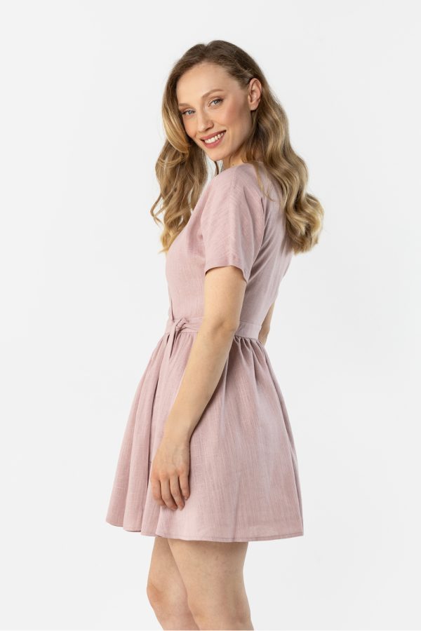 Pink Daydress in Day Dresses with Len and Viscose