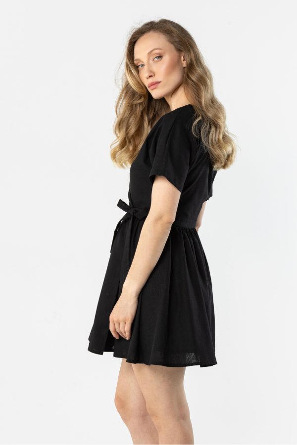 Black Daydress in Day Dresses with Len and Viscose