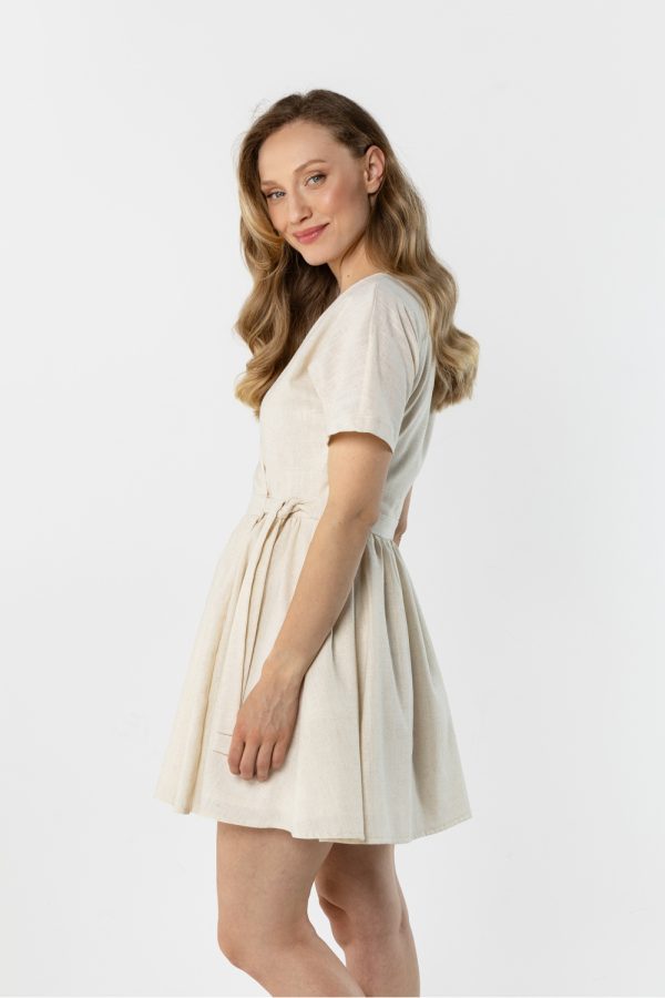 Beige Daydress in Day Dresses with Len and Viscose