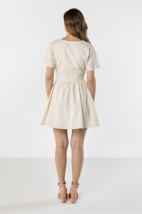 Beige Daydress in Day Dresses with Len and Viscose