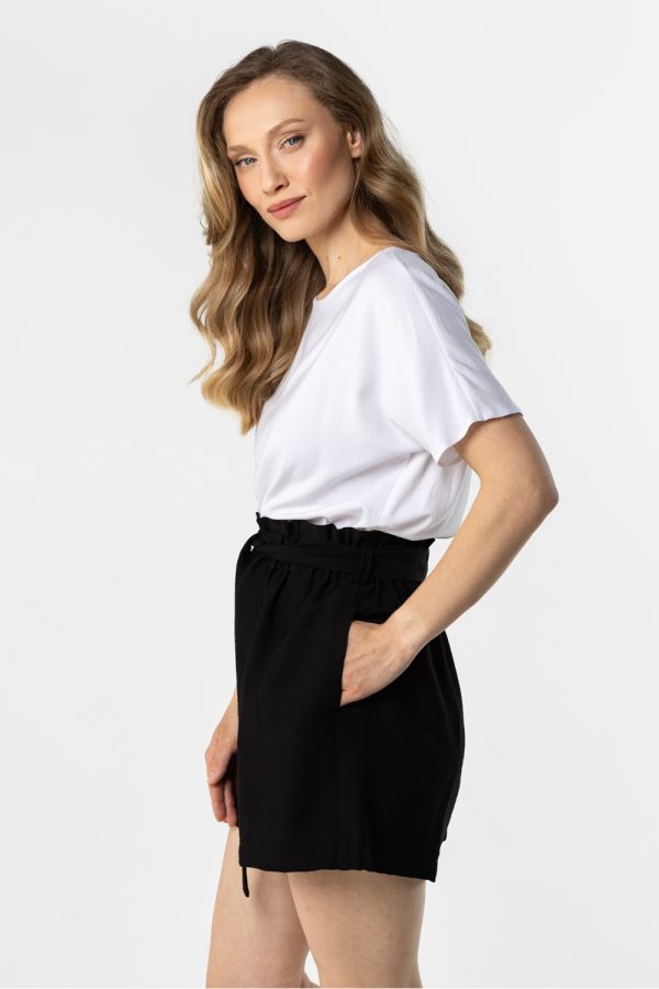 Black Shorts in Shorts For Women, Crop Pants with Nylon and Rayon
