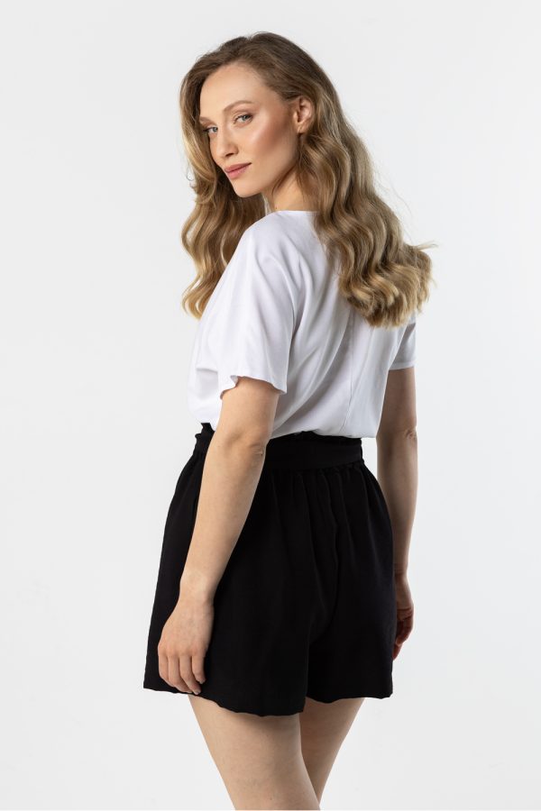 Black Shorts in Shorts For Women, Crop Pants with Nylon and Rayon