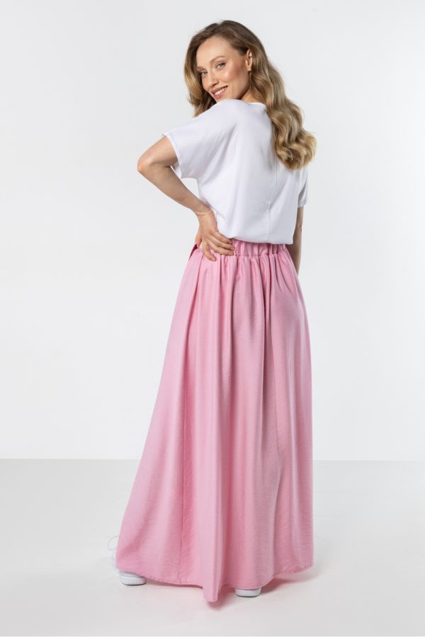Pink Long Skirt in Skirts with Nylon and Rayon