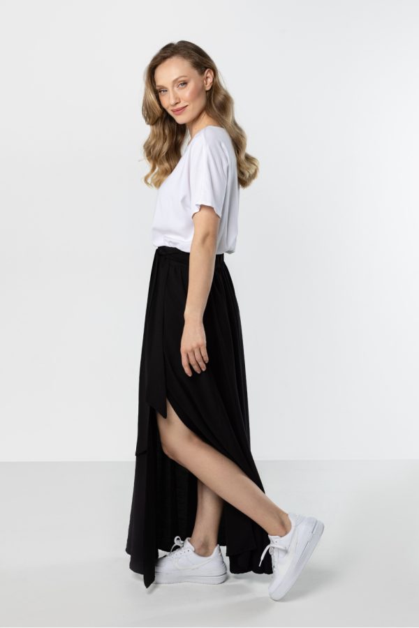 Black Long Skirt in Skirts with Nylon and Rayon