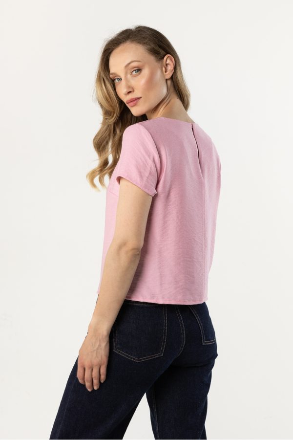 Pink Blouse in Women`s Blouses, Tunics with Nylon and Rayon
