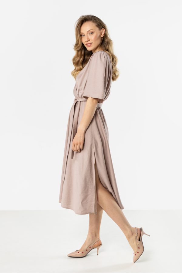 Beige Daydress in Day Dresses with Nylon and Rayon