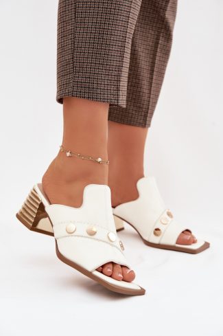 white Heeled sandals model 225351 Step in style