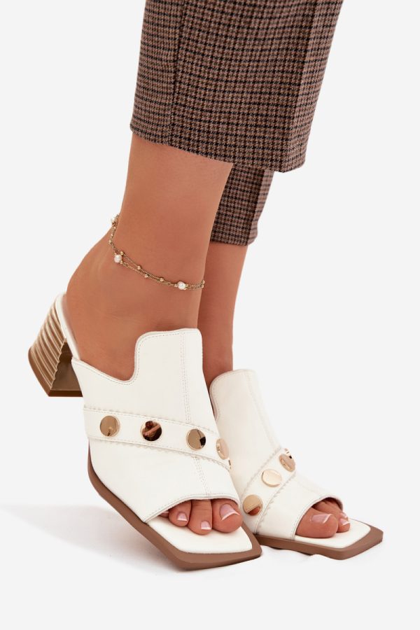 white Heeled sandals model 225351 Step in style