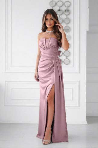 Pink Long Dress in Evening Dresses with Spandex and Polyester