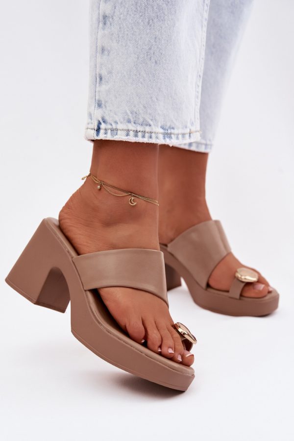 beige Heeled sandals model 225377 Step in style