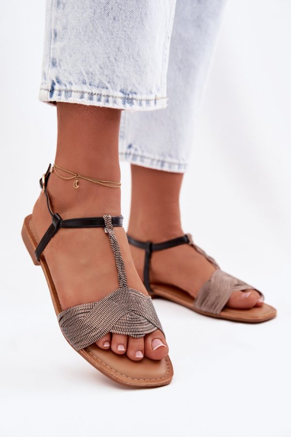 Black Sandals in Sandals & Flip-Flops For Women with Fabric, Footbed and Heel Height