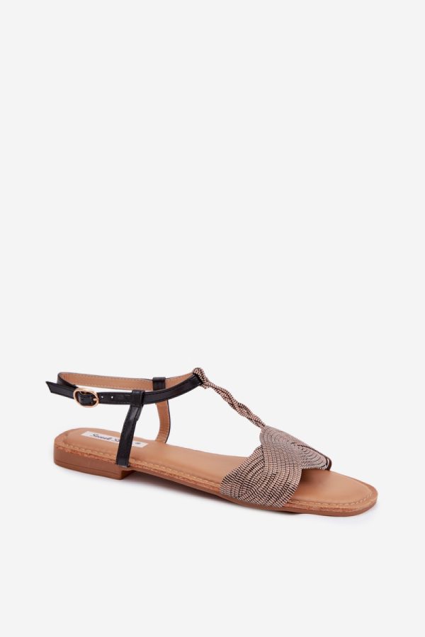 Black Sandals in Sandals & Flip-Flops For Women with Fabric, Footbed and Heel Height