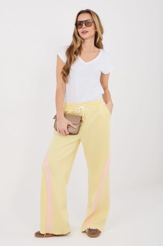 Yellow Tracksuit Trousers in Pants, Trousers, Shorts with Spandex, Polyester and Viscose