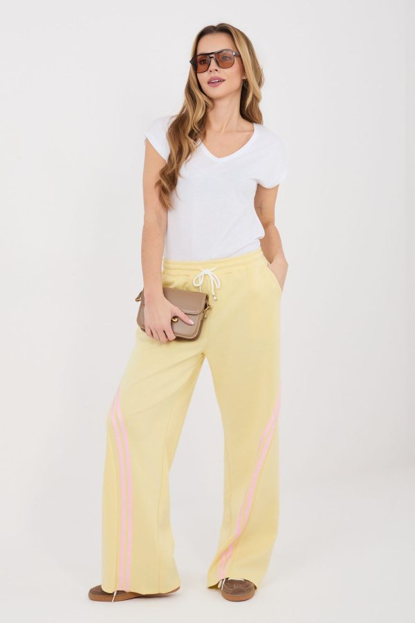 Yellow Tracksuit Trousers in Pants, Trousers, Shorts with Spandex, Polyester and Viscose