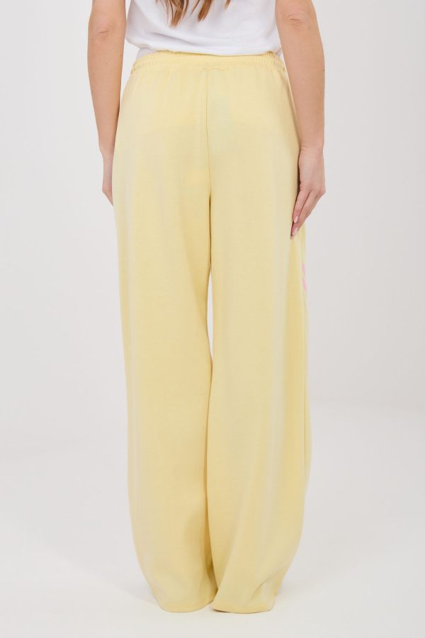Yellow Tracksuit Trousers in Pants, Trousers, Shorts with Spandex, Polyester and Viscose