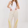 Beige Tracksuit Trousers in Pants, Trousers, Shorts with Spandex, Polyester and Viscose