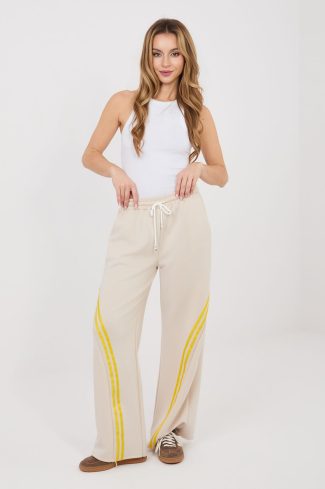 Beige Tracksuit Trousers in Pants, Trousers, Shorts with Spandex, Polyester and Viscose