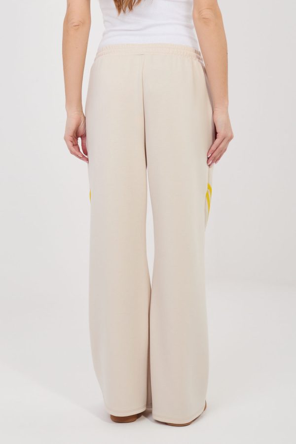 Beige Tracksuit Trousers in Pants, Trousers, Shorts with Spandex, Polyester and Viscose