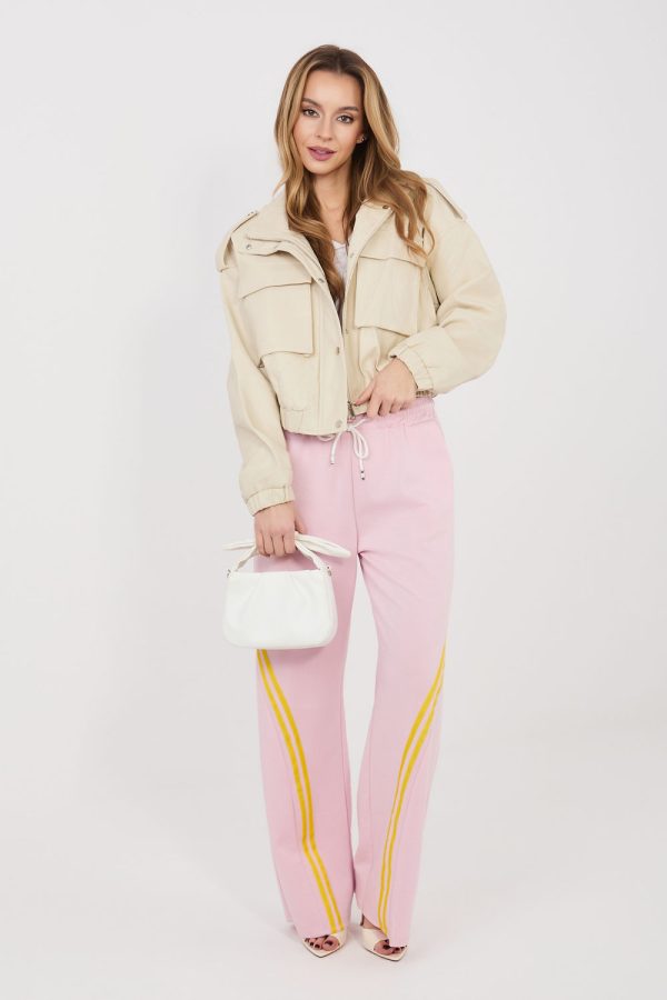 Pink Tracksuit Trousers in Pants, Trousers, Shorts with Spandex, Polyester and Viscose