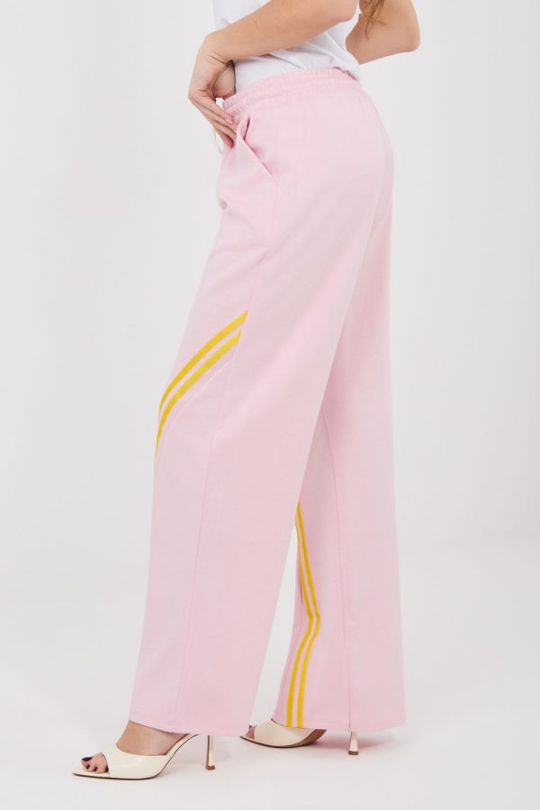 Pink Tracksuit Trousers in Pants, Trousers, Shorts with Spandex, Polyester and Viscose