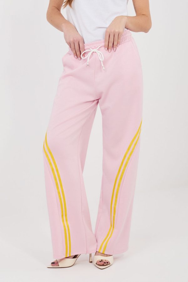 Pink Tracksuit Trousers in Pants, Trousers, Shorts with Spandex, Polyester and Viscose