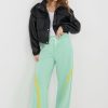 Green Tracksuit Trousers in Pants, Trousers, Shorts with Spandex, Polyester and Viscose