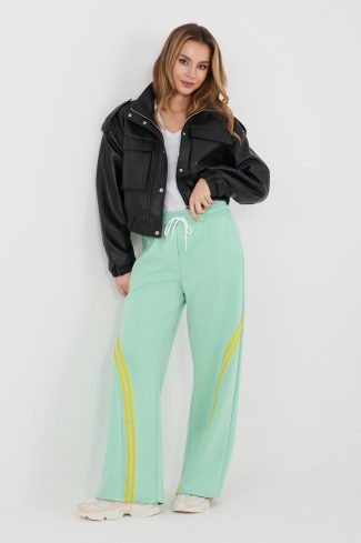 Green Tracksuit Trousers in Pants, Trousers, Shorts with Spandex, Polyester and Viscose
